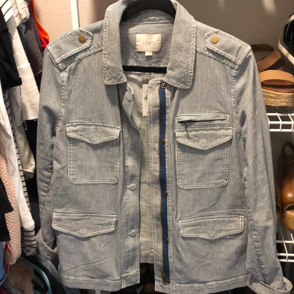 Loft blue striped jacket or blazer